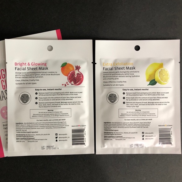 3 Set Bundle Face Mask Organic Exp 11/21+. - Picture 3 of 3